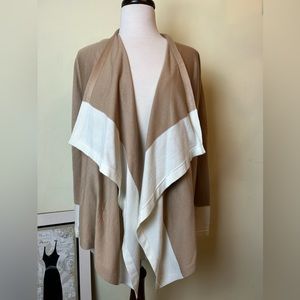 Calvin Klein Cardigan Size M Brown Beige Asymmetrical